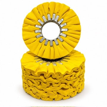 6 inch medium cut yellow airway buffing wheel for aluminium refining stage