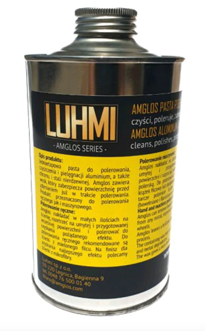 Luhmi one step liquid polish 0.5kg metal tin for aluminium and stainless